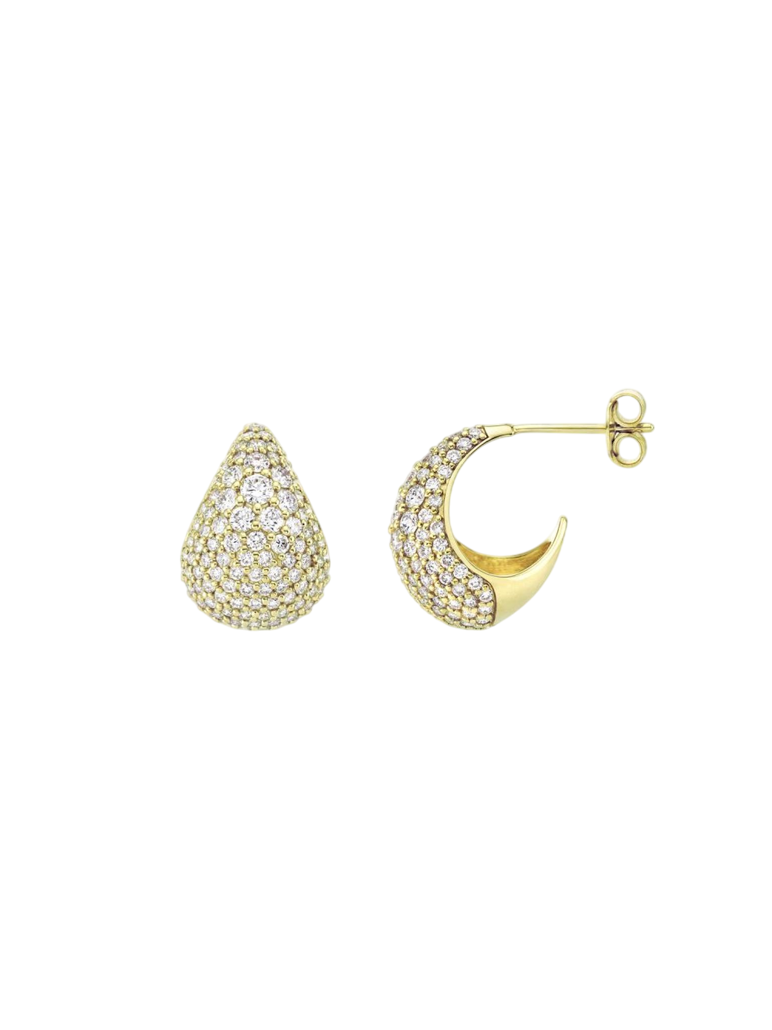 Scoop large lab-created diamond pave hoop earrings